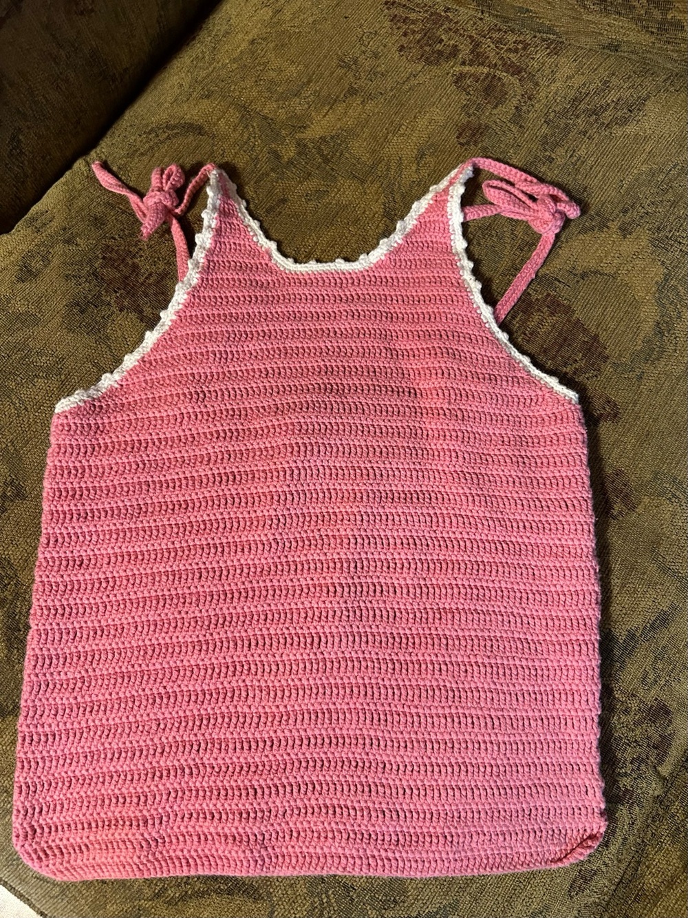 Vintage CLAUDIE PIERLOT French crochet pink/white top size T1 S